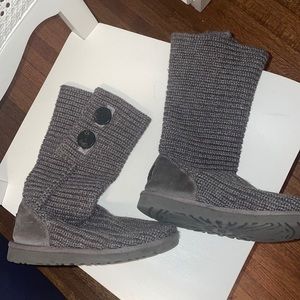 Gray Knit Ugg Boots